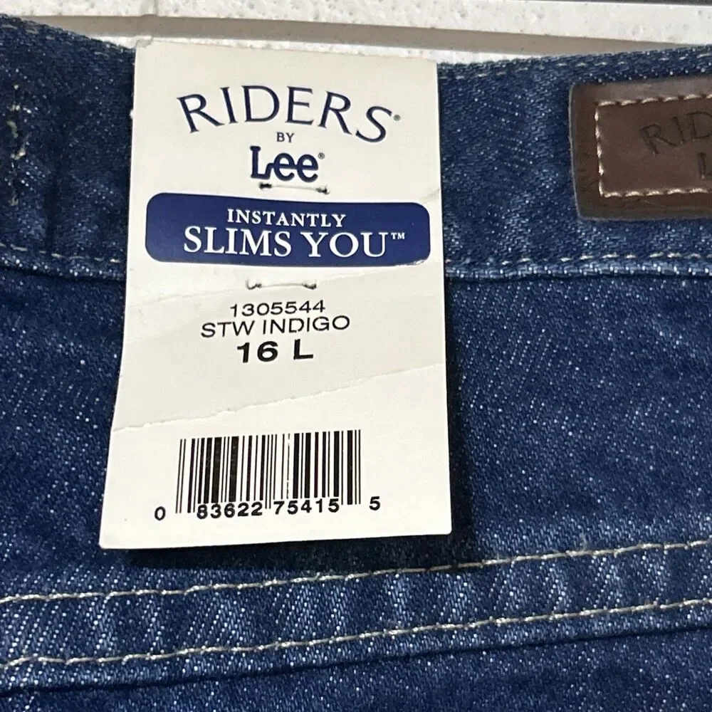 Riders by Lee Instantly Slims You Relaxed Straight Leg Womens Jeans 16 Long NWT